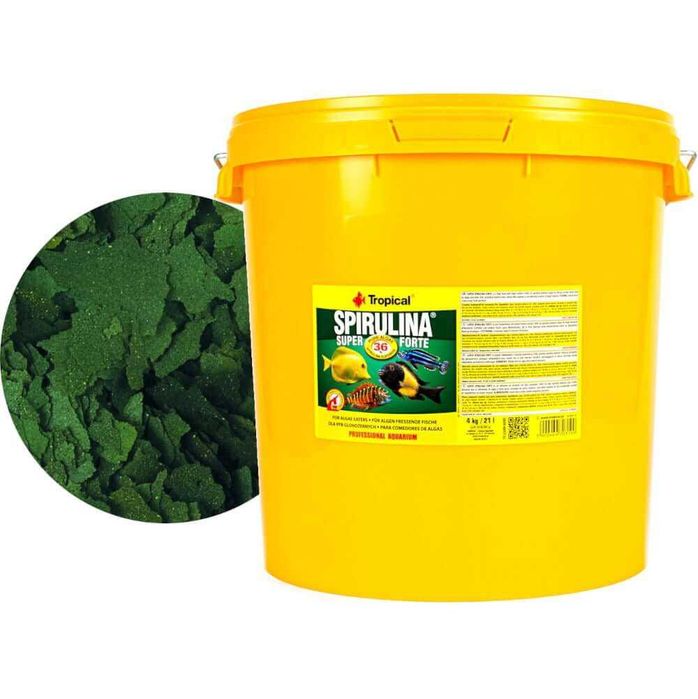 Tropical spirulina super forte 36% płatki na litry