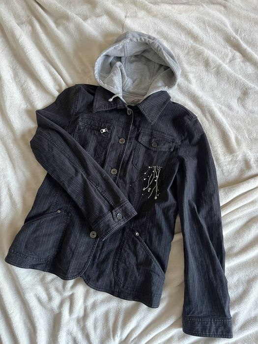 Kurtka dżinsowa z bluzą i kapturem