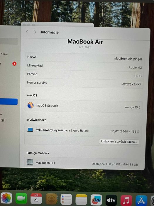 Macbook Air 13" M2 8-CPU 10-GPU 22 512GB Gwarancja 12 miesięcy Raty0%