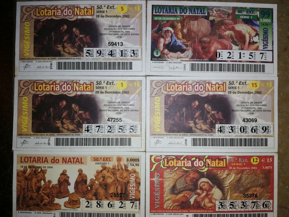 Bilhetes de lotaria/raspadinha vintage