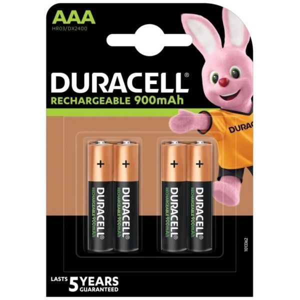 4X DURACELL Pilha Ultra Recarregável AAA - 900 mAh