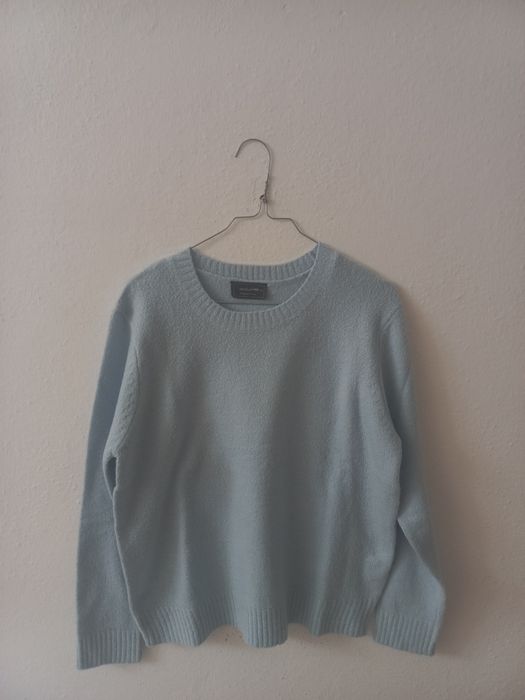 Camisola de malha azul bebé