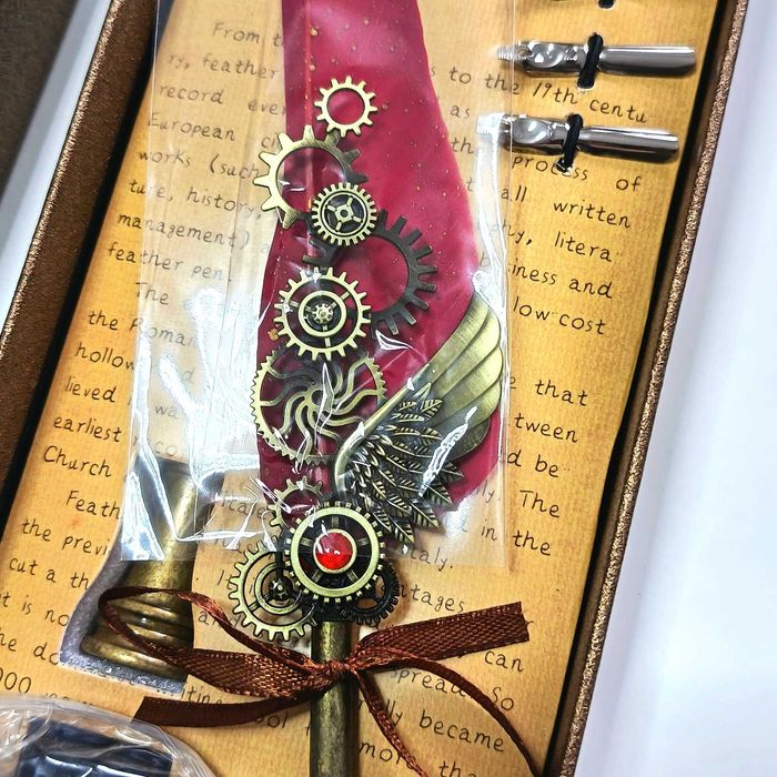 Conjunto de caligrafia com caneta de aparo de penas