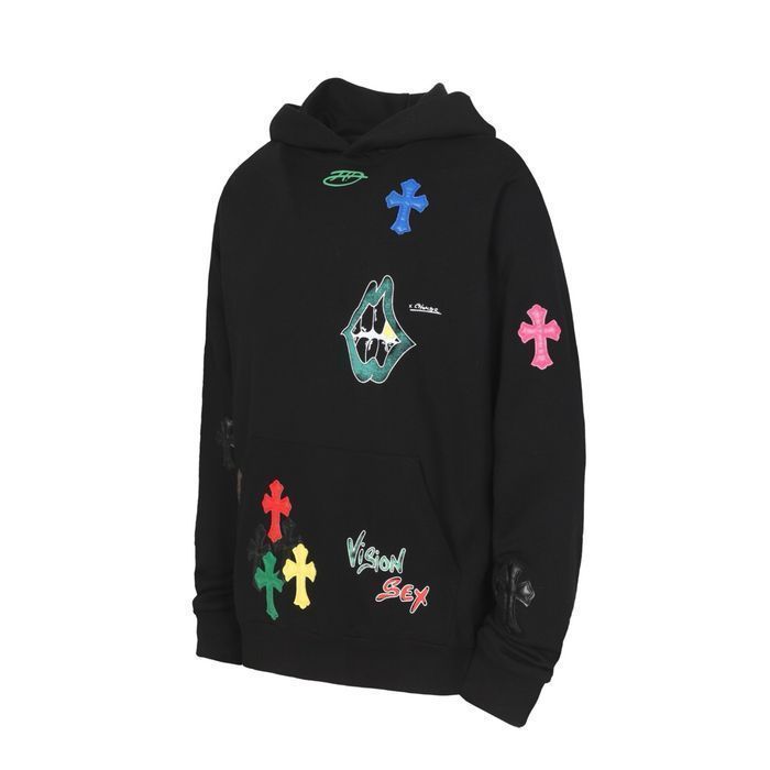 Chrome Hearts худи мужское оверсайз унисекс черное оригинал капюшон