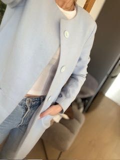 La Petit Lulu elegancki płaszcz błękitny damski 36