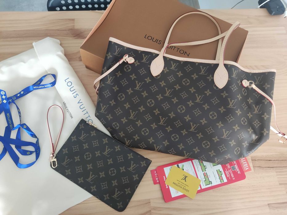 Louis Vuitton Neverfull Torebka damska torba, skóra od reki