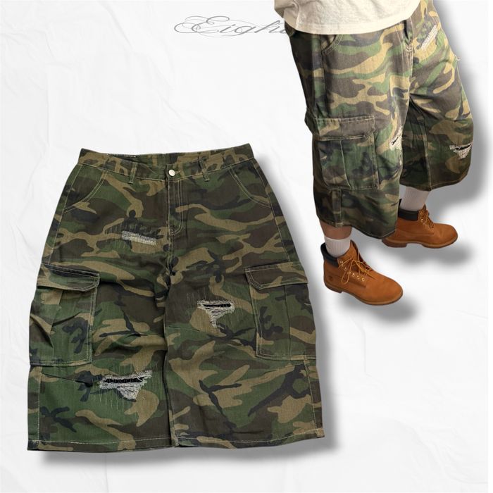 Камуфляжні Шорти Cargo Camo Shorts Real Tree Green Широкі Карго Шорти з Кишенями Military Jaded SK8