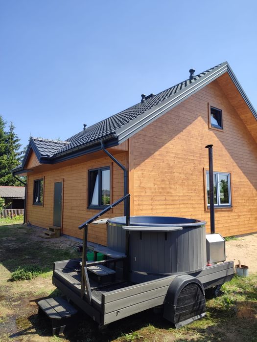 Dom domek drewniany budowa 35m 35 m^2 pergola altana wiata garaż