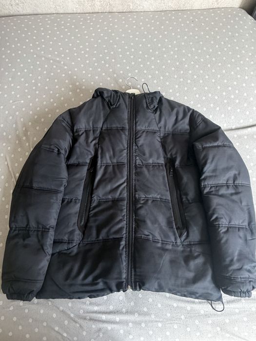 Męska kurtka zimowa Diverse XL czarna pikowana z kapturem (Water Repellent / Windproof)