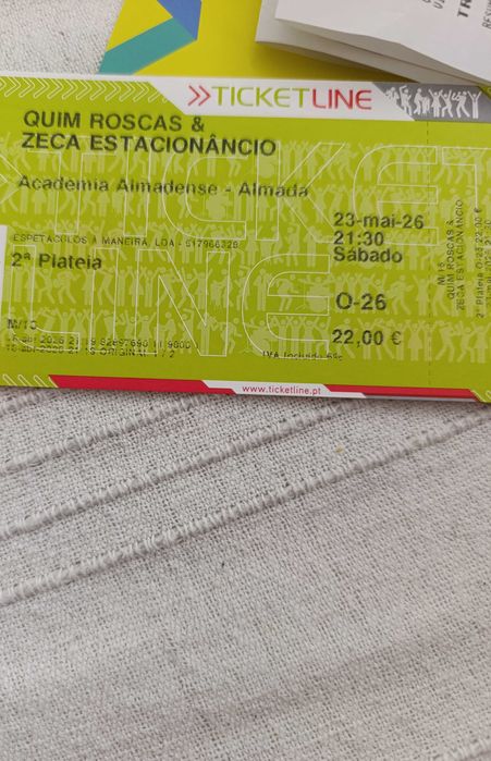 Bilhetes espetáculo (Quim Roscas e Zeca Estacionâncio)