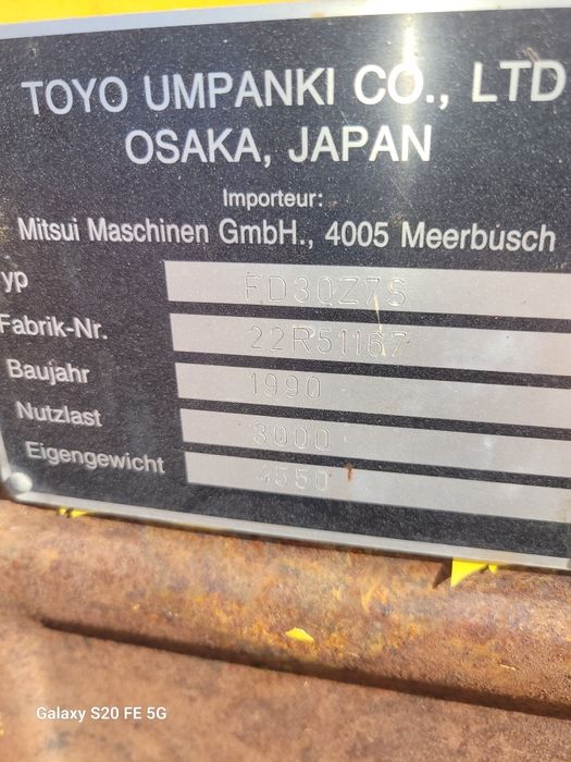 Wózek widłowy TCM FD30 diesel 3T przesów boczny