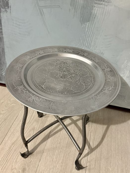 mesa, apoio, metal, marroquina, decoração, rustica