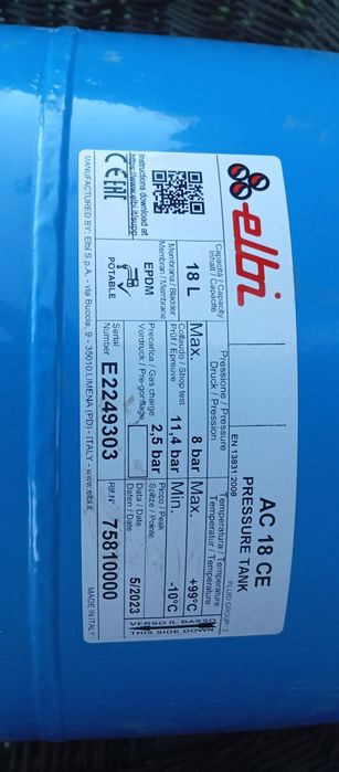 Zbiornik przeponowy 18l.