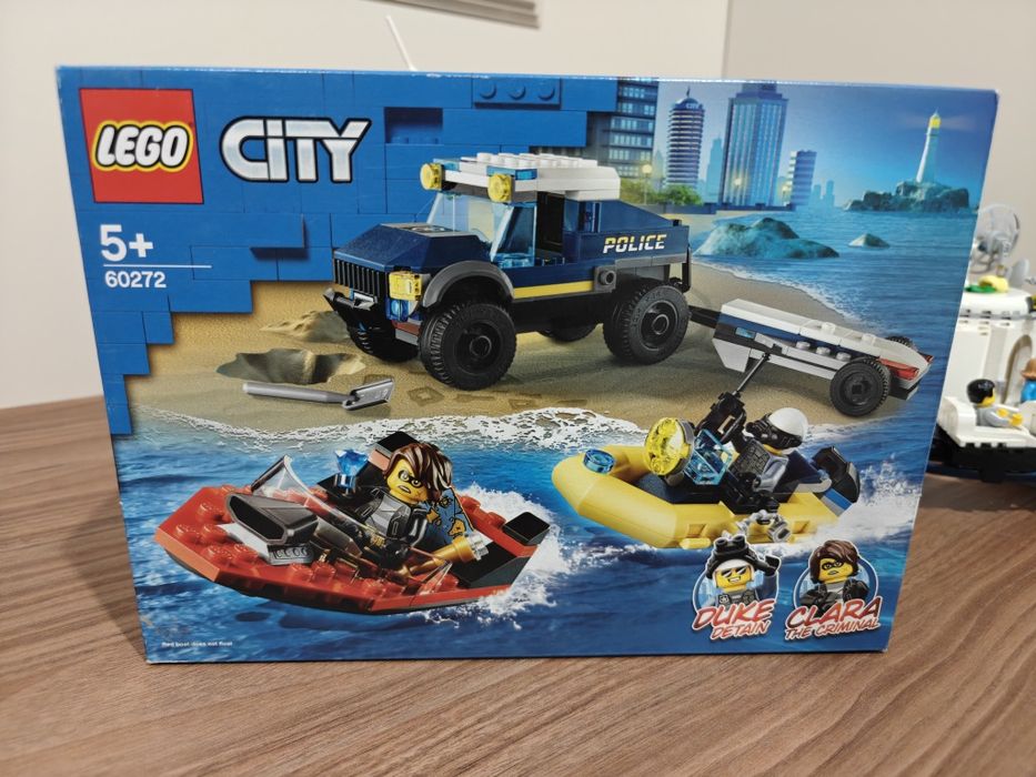 Nowe LEGO 60272 City - Transport łodzi policji specjalnej
