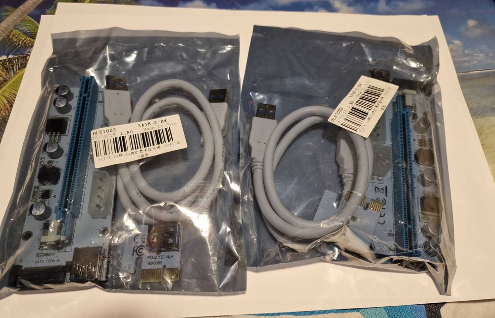 2 Unidades Riser PCI-E 1x to 16x GPU Mineração