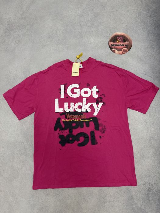 футболка Vetements I got lucky pink M L balenciaga rick owens