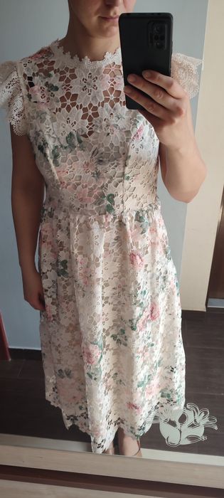 Sukienka gipiura M 38 wesele komunia