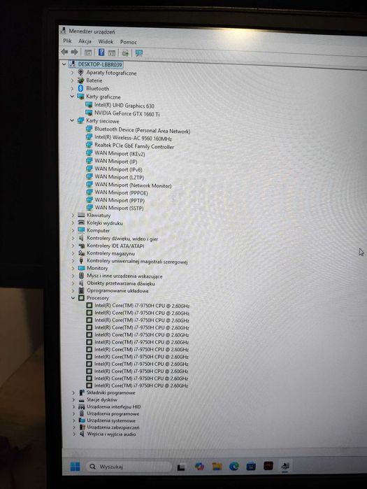 LAPTOP GAMEINGOWY MSI GL75 i7-9750H Windows 11 GTX1660Ti 17,3" 120Hz