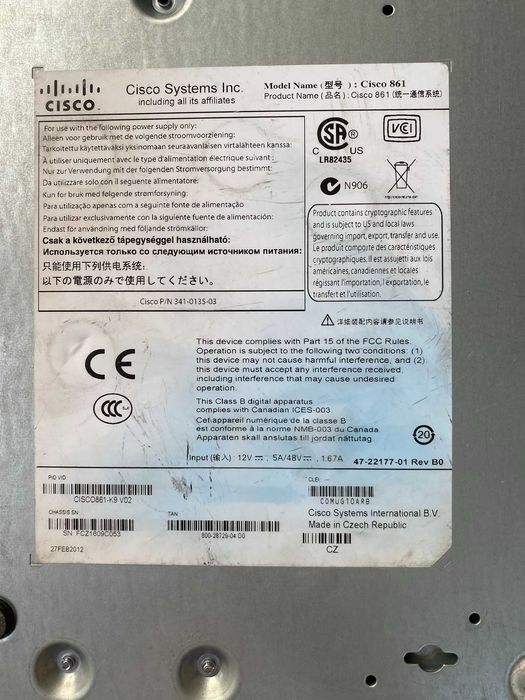 Маршрутизатор Cisco 861