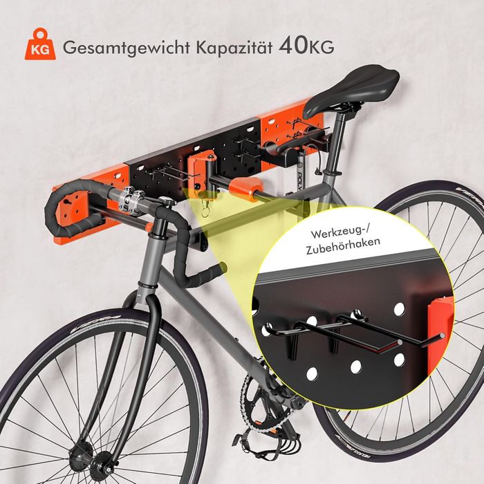 Uchwyt ścienny na rower - regulowany obrotowy stal - 30 kg