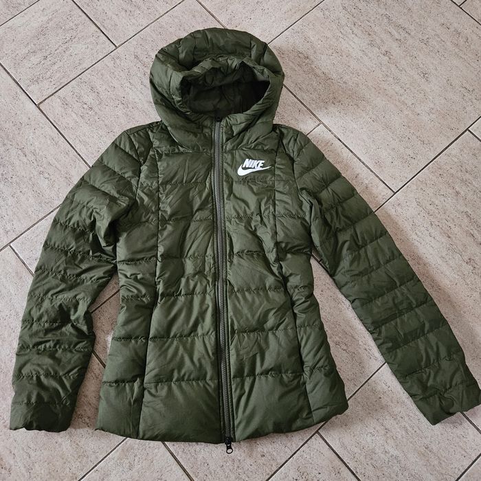 Kurtka puchowa Nike XS zielona/khaki