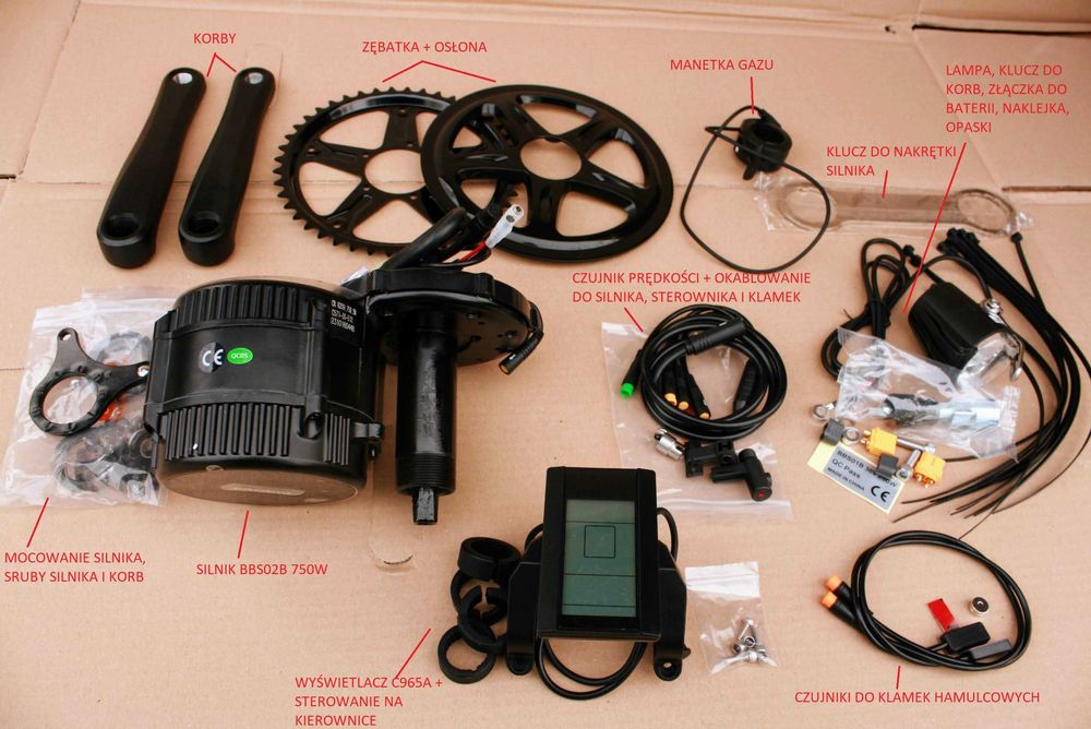 NOWY BAFANG 750W UART zestaw do konwersji BBS02b 1200W mid centralny