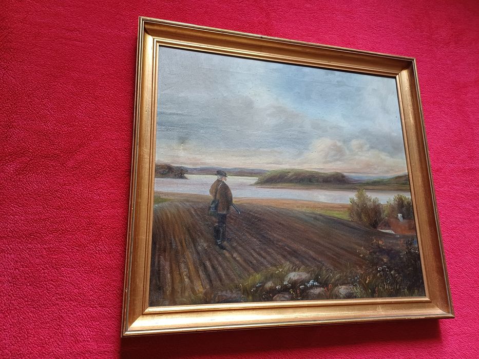 Stary obraz na płótnie sygnowany  .