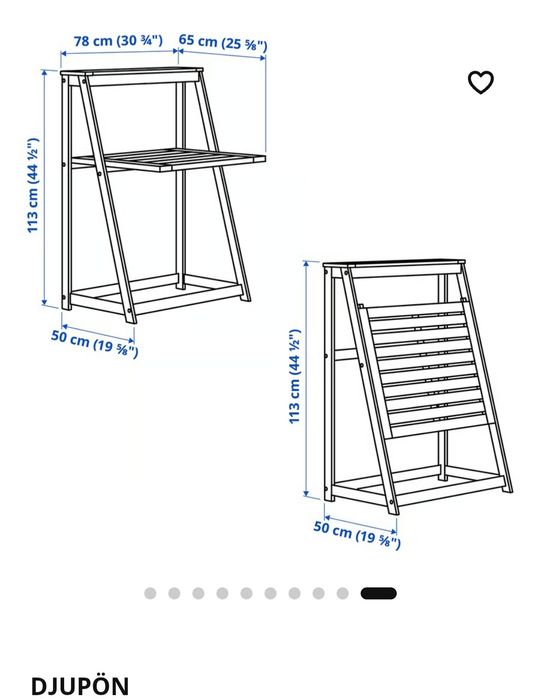 Stół drewniany składany balkonowy  Ikea Djupön