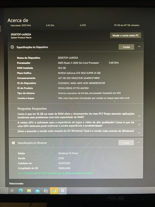 Setup Gaming GTX 1650 Super (Completo)