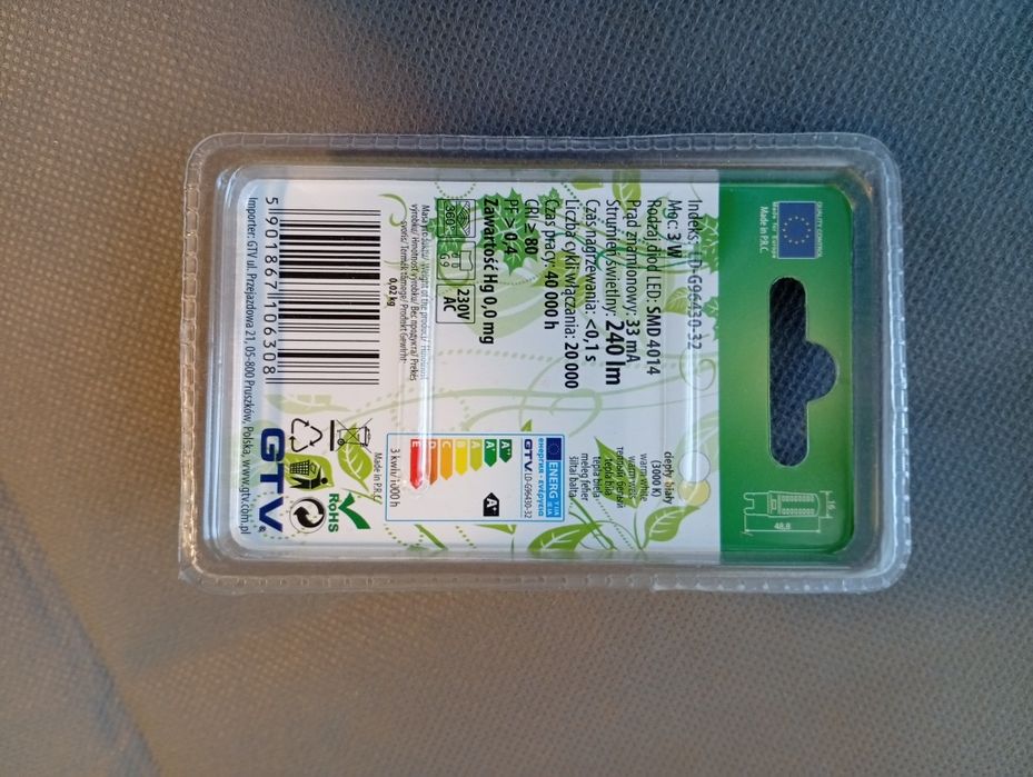 Źródo światła LED G9 /3W/ 230V- 10sztuk komplet