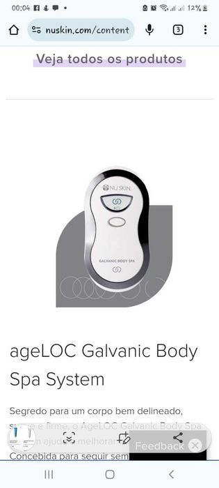 Kit Galvanic Body Spa c/gel e uma bolsinha para levar consigo.