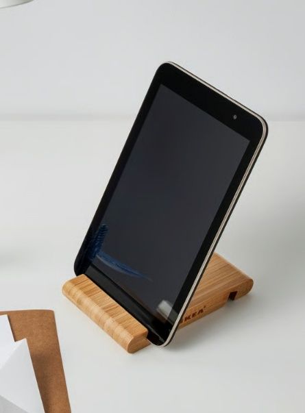 2 x Stojak, Podstawka bambusowa na telefon, tablet