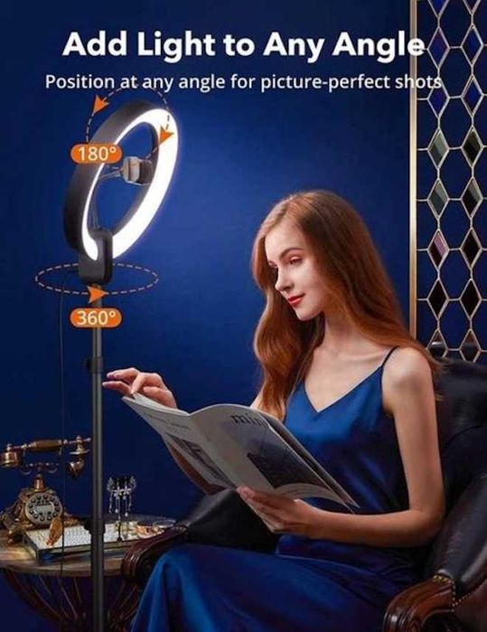 Кільцева LED лампа TaoTronics 12'' + штатив
