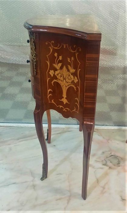 Par Mesinhas Cabeceira Apoio 3 Gavetas