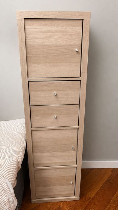 Estante KALLAX IKEA 42x147 cm Branco Efeito Carvalho – Como Nova