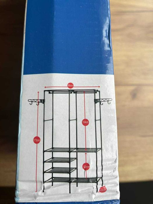 Вішалка для одягу і взуття з полками велика 86-43-173см