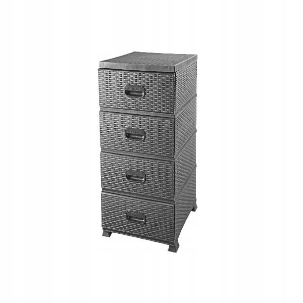 Szafka Regał komoda rattan szara