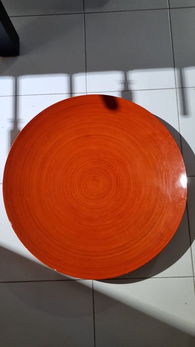 Decoração mesa/parede - Prato Laranja madeira