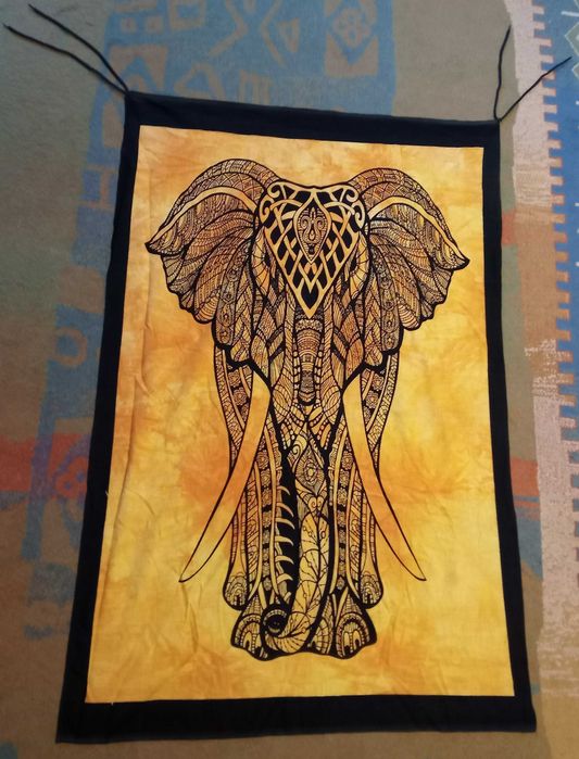 Makatka obrus bieżnik bawełna Indie słoń