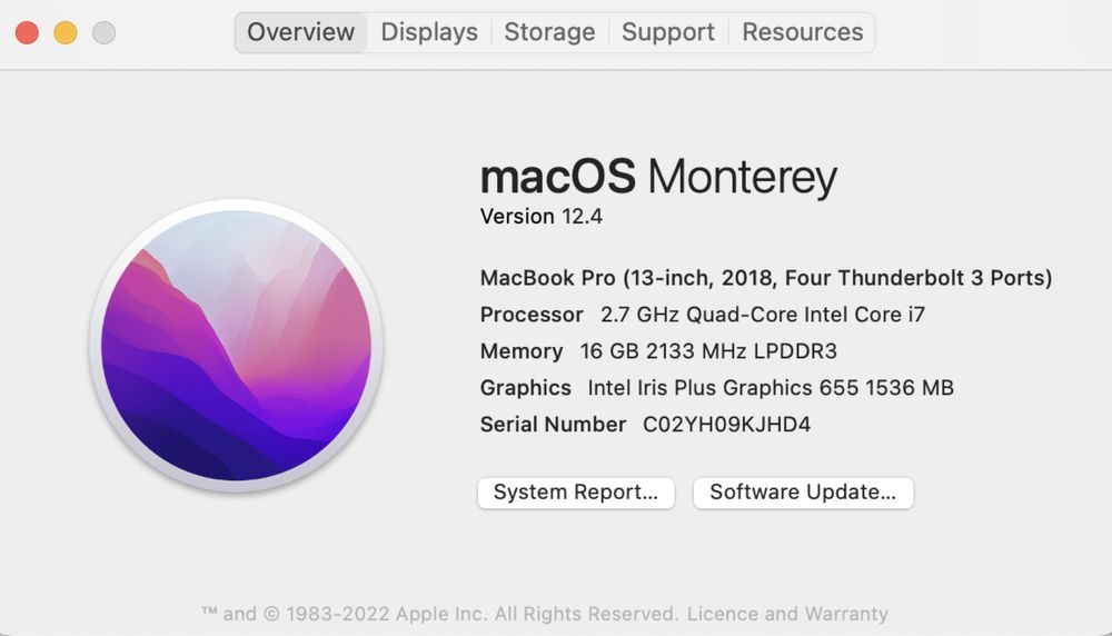 MacBook Pro | 13-inch | 2018 | 16GB | Intel Core i7