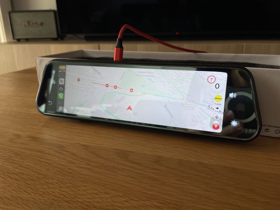 Wideorejestrator 4K lusterko Android auto/ CarPlay kamera/Yanosik