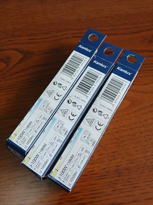 Żarówki, żarniki 100 w 118mm trzy sztuki