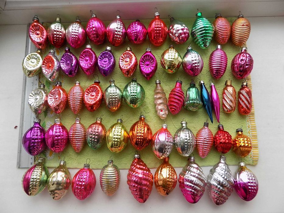 Елочные игрушки СССР Фонарики Шишки Домики Колокольчики Сосульки и др.