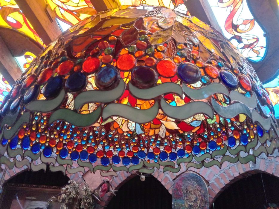 Lampa witrazowa wiszaca