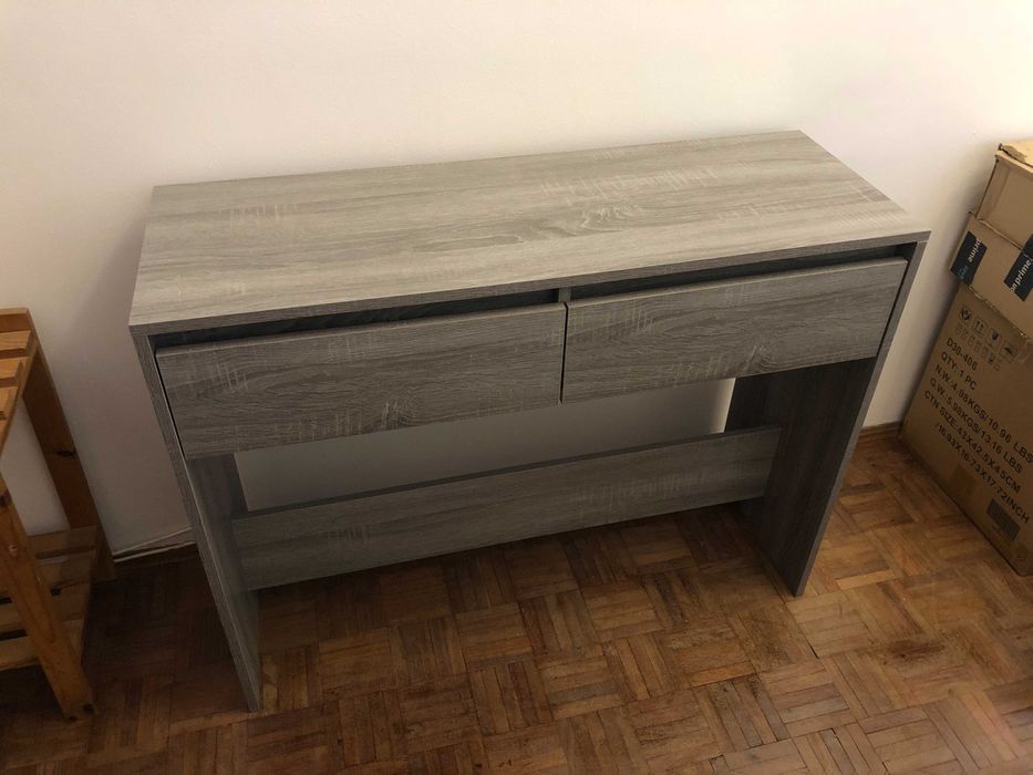 Mesa consola de entrada em madeira carvalho cinzenta