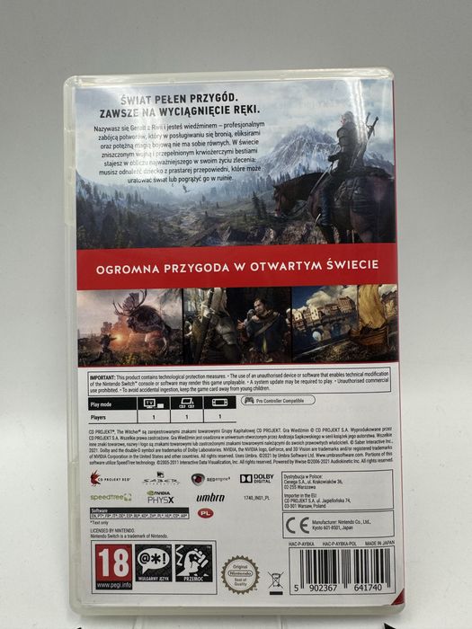 Wiedzmin 3 Dziki Gon Switch Gwarancja