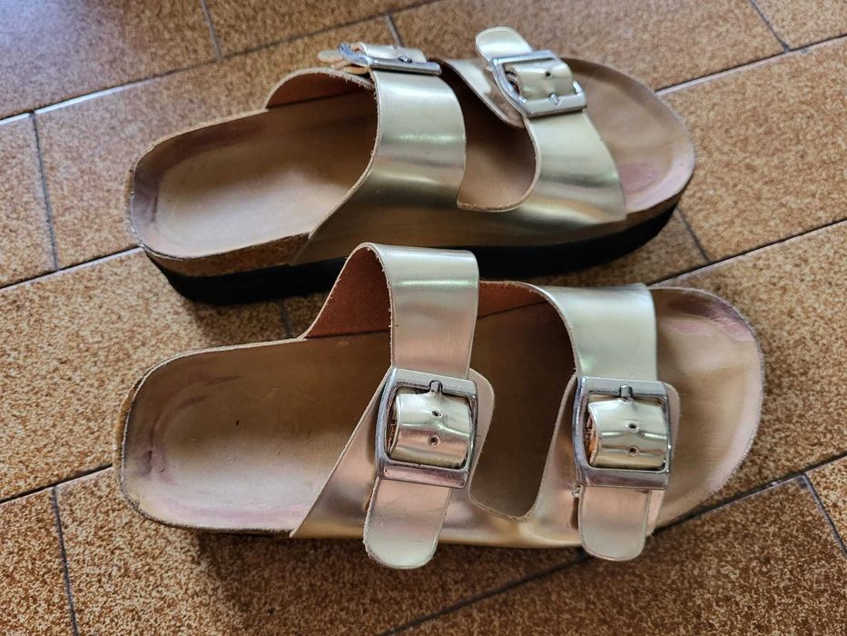 Chinelo dourado de sola grossa - Seaside nº36