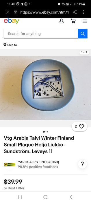 Arabia Finland пори року набір колекційних вінтажних тарілочок на стін
