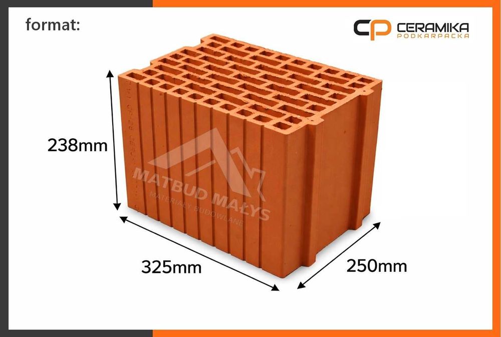 CERAMIKA PODKARPACKA CP 25 P+W - Cegła, Pustak Ceramiczny - Sandomierz