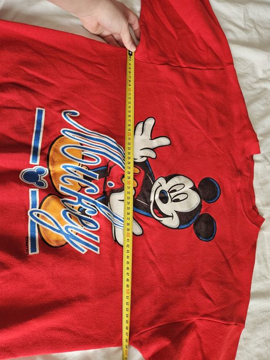 Czerwona Disney bluza crewneck unisex w rozmiarze  L z lat 90'